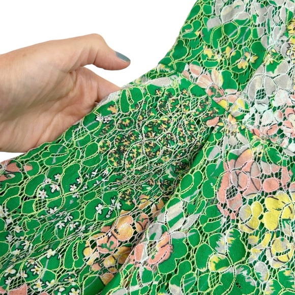 Anthropologie Maeve Verbena Floral Multicolor Lace Fit & Flare Dress Size 0 - Picture 6 of 15